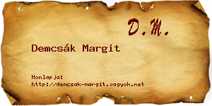 Demcsák Margit névjegykártya